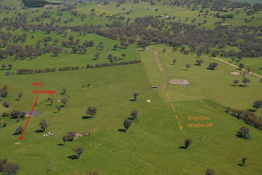 Figure 2: Overview of accident site looking south, away from the direction of take-off